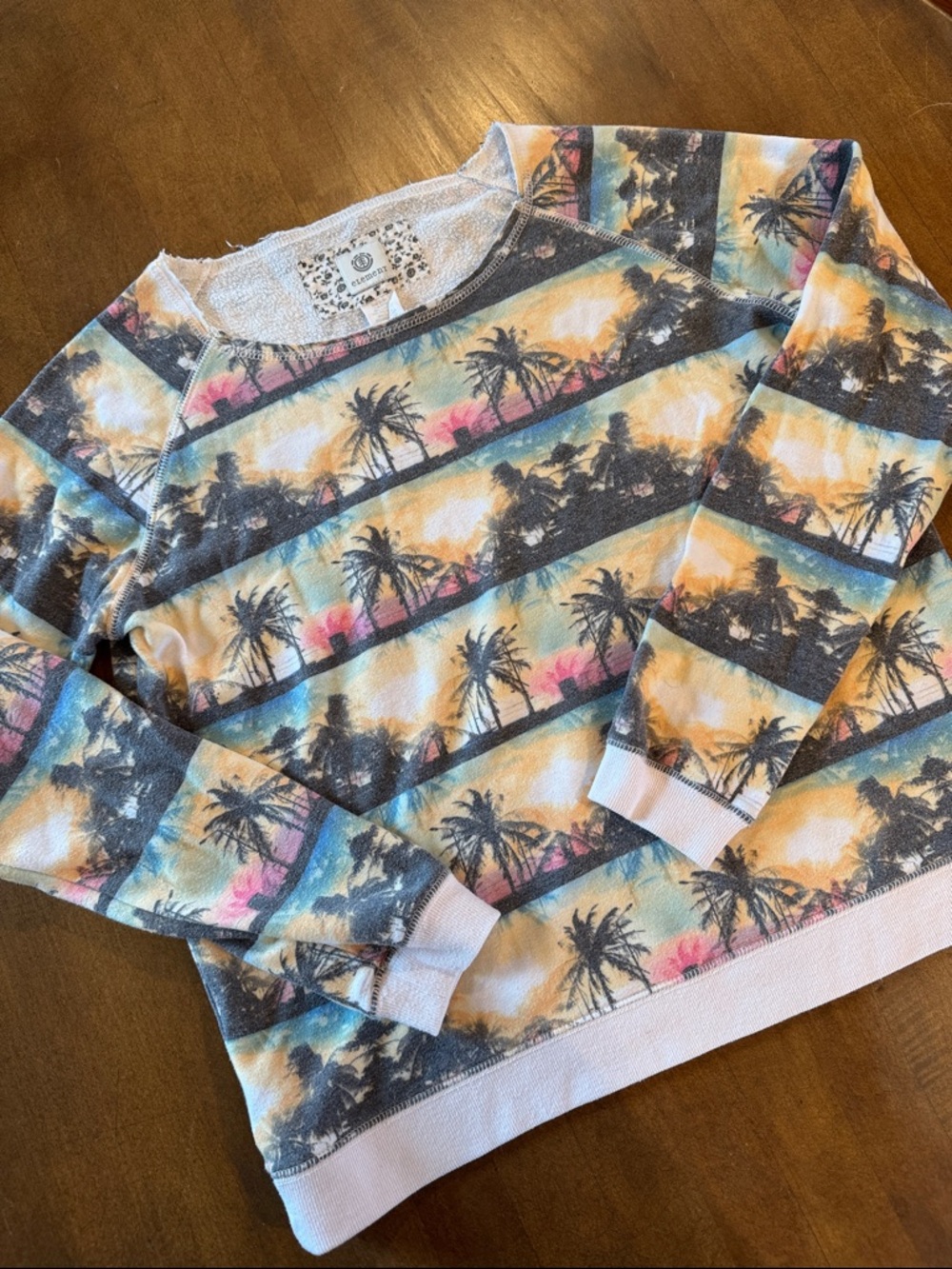 Element Palm-Print Sweatshirt - Pink, Yellow, Blue, Gray